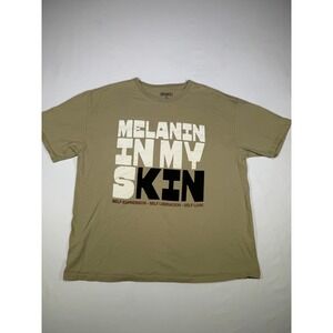 Samegang XL T Shirt Melanin In My Skin Self Expression Liberation Love‎ Khaki